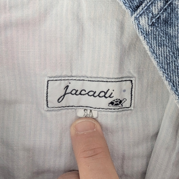 Vintage Jacadi Girl's Blue Denim Jeans Dress Jumper ~ Size 8 - Picture 8 of 9